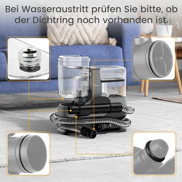 Накладний пилосос для м'яких меблів та килимів - 17kPa, 600W, з набором насадок