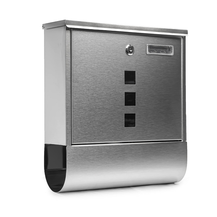 Поштовий ящик Grafner Design з газетницею, сталь, замок (2 ключі), 3 вікна, кутовий, монтажний комплект