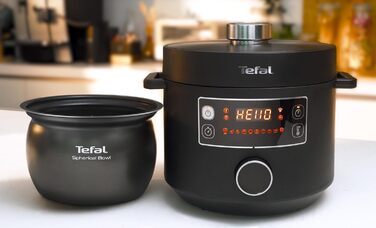 Мультиварка Tefal Turbo Cuisine 4.8л CY7548: швидка, 10 програм (приготування на пару, тушкування, смаження, су-від, рис), підтримання тепла, антипригарне покриття, чорна