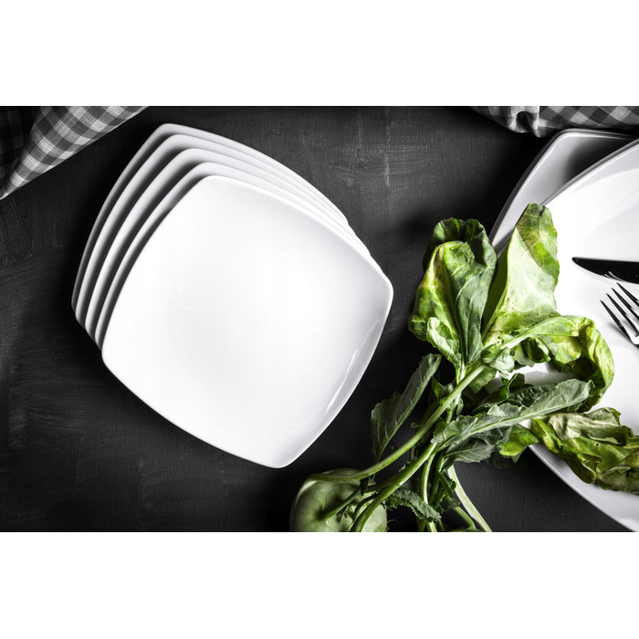 Обідно-кавовий сервіз Carlina від Konsimo, 60 предметів, на 12 осіб, біла порцеляна