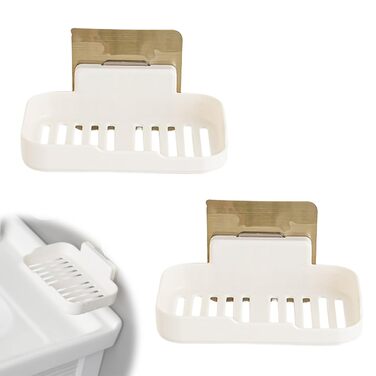 Настінний тримач для мила (2 шт.), без свердління, з швидким стоком, ABS-пластик, для кухні та ванної кімнати