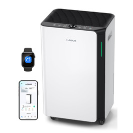 Електричний осушувач повітря HUMILABS 20L з Wi-Fi, для приміщень до 60м², з гофрованим шлангом, 4.5л бак, 3 режими, таймер, білий