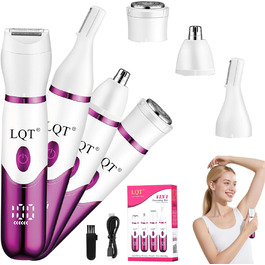 Електричний жіночий триммер 4-в-1 з LED-дисплеєм: для обличчя, брів, бікіні. Розроблено спеціально для жінок. Білий колір.