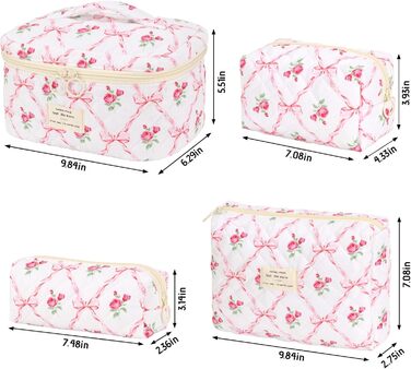 Набір косметичок з квітами для дівчаток, дамські культбагелі, степкова косметичка для макіяжу, бавовняний набір культбагелів, косметичка з бантиком рожевого кольору