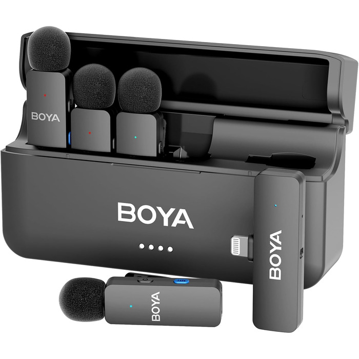 Мікрофон петличний Boya BY-V4D бездротовий для iPhone 15, Android, смартфонів, відеозйомки, подкастів, YouTube