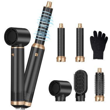Airstyler 7 в 1: мультистайлер, фен, дифузор, плойка, щітки для волосся, 1400W, 110000 RPM (Сірий)