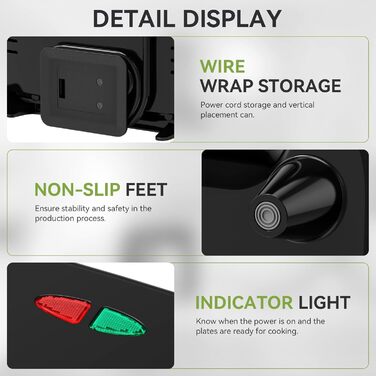 Вафельниця Snailar 750W з антипригарним покриттям, 2 вафельні пластини, для приготування бельгійських вафель