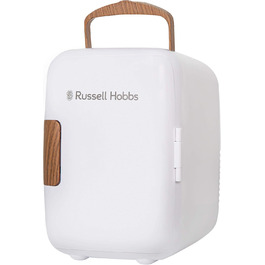 Russell Hobbs Mini Portable Cooler & Warmer - Drink, Beauty & Skincare - AC/DC - Scandi Style White & Wood Effect