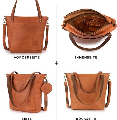 Сумка жіноча шкіряна через плече Berliner Bags Verona (коричнева). Велика сумка-шопер з YKK-застібкою