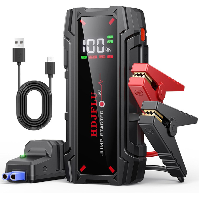 Powerbank для автомобіля Starthilfe UltraSafe 6000A: Портативний пусковий пристрій 12V з LED-підсвічуванням для бензинових та дизельних двигунів (до 8.0L/6.0L)