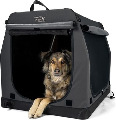 TrendPet TPX-Pro: Легка складана переноска для собак з алюмінієвим каркасом (90x65x70 см, сіра)