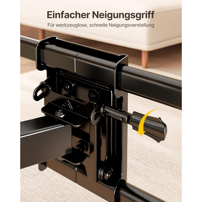 Кріплення для телевізора monTEK Full Motion з регулюванням, 37-84 дюйми, до 50 кг, VESA 600x400 мм, для дерев'яних підставок