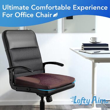 Подушка для автосидіння з Memory Foam для полегшення болю в куприку та попереку. Підходить для авто, вантажівки, офісу, інвалідного візка. Шкіра та сітка 4D (Колір: Коричневий)