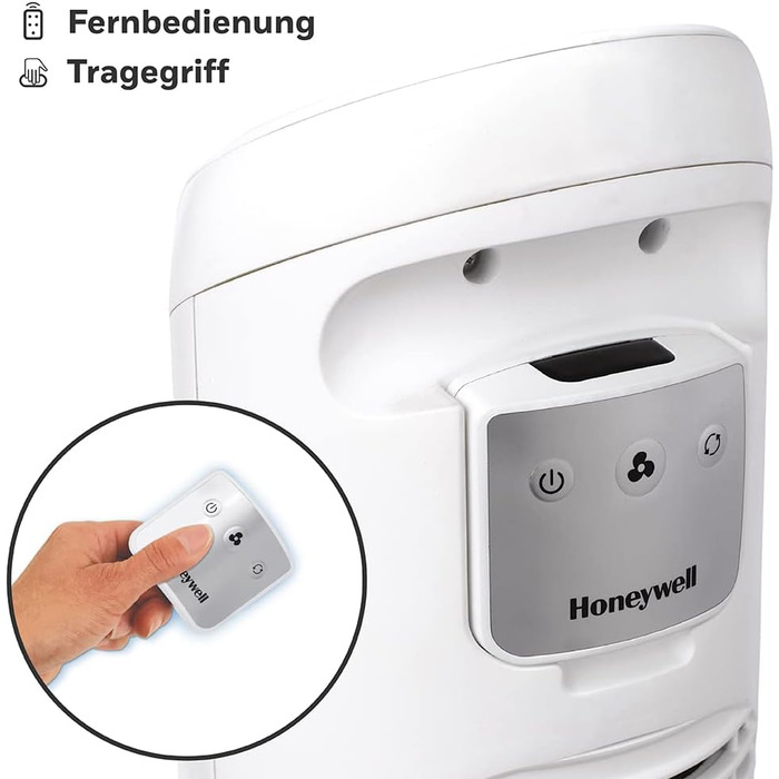 Турбовентилятор Honeywell QuietSet для дому (5 швидкостей, осциляція 80°, таймер, автовимкнення, пульт ДК)
