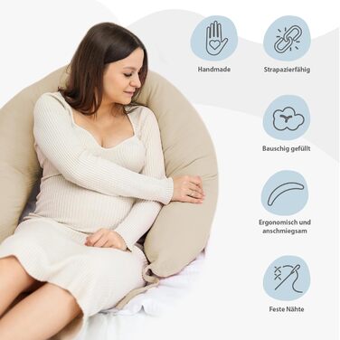 Подушка для вагітних Totsy Baby XXL: підтримка тіла, комфортний сон, бавовна Oeko-Tex, 190 см