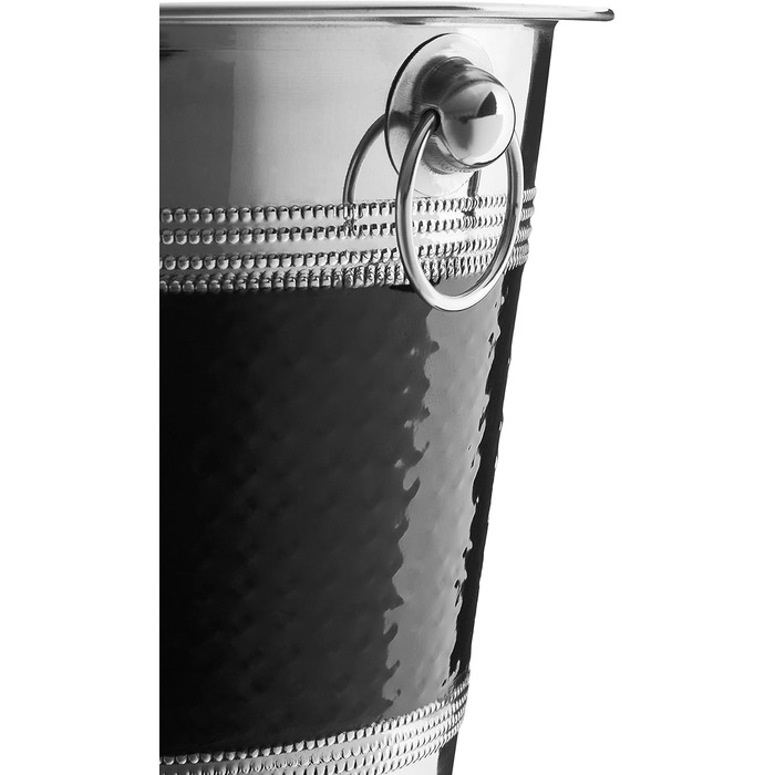Охолоджувач для шампанського Premier Housewares 0507784 з гофрованим чорним обідком, нержавіюча сталь