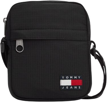 Чоловіча сумка-месенджер Tommy Jeans Daily Ripstop чорного кольору з зовнішньою кишенею