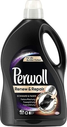 Рідкий засіб для прання чорної білизни Perwoll Renew & Repair Schwarz & Faser, 200 прань (4 x 50), для відновлення кольору та догляду за волокнами