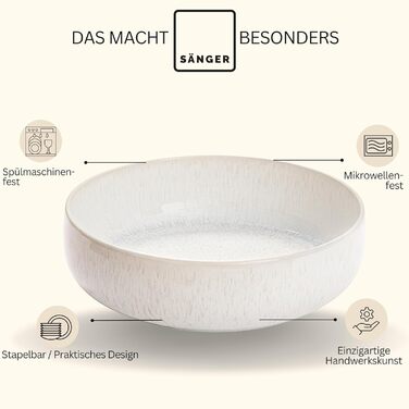 Набір кавових чашок з блюдцем Sänger 8 шт. (4 персони), 160 мл, кераміка, кремовий колір, текстурована внутрішня поверхня, PREMIUM COLLECTION (сервіруюча тарілка 1 шт.)