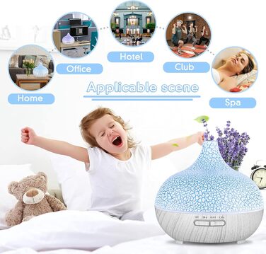 Аромадифузор 550мл, ультразвуковий зволожувач повітря, для ефірних олій, без BPA, ароматерапія, LED-підсвічування, для спа, йоги, спальні