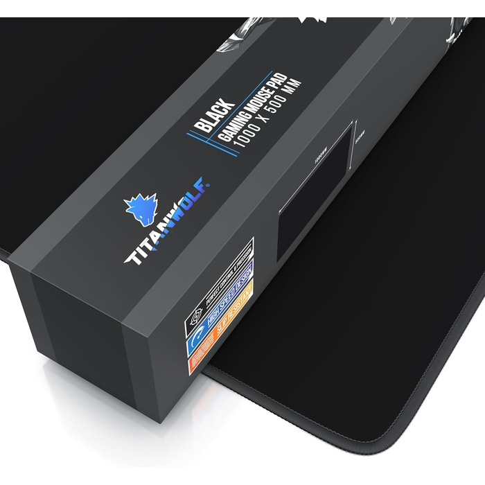 Килимок для миші TITANWOLF XXL 900x400 мм - чорний, для геймінгу, великий розмір