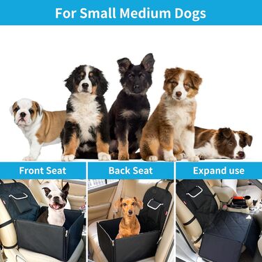 Автокрісло для собак Tamowa, чорне, для собак малого та середнього розміру, з ременями безпеки, водовідштовхувальне