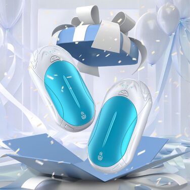 Електричні грілки для рук 2 шт. OUTJUT, 6000mAh, 3 режими нагріву, USB, 20 годин роботи, для зимових видів спорту, подарунок на Новий Рік (4-Білий та Синій)