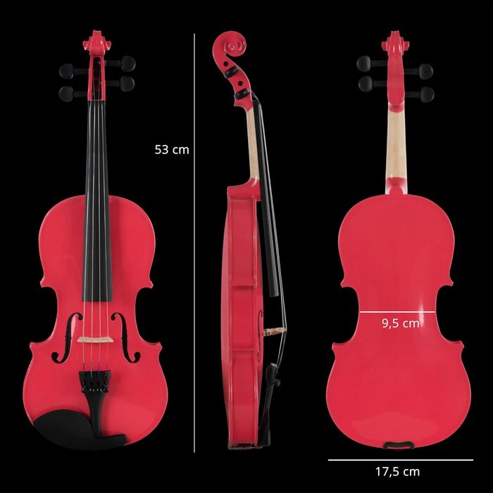 Скрябавка Cantabile VP-100PK 1/2 - Комплект для початківців: скрипка, бовтан, чохол, смола, запасні струни (рожевий)