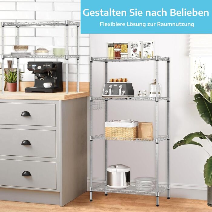 Himimi Regal - 54 x 29 x 160cm Metal Wire Shelf Unit