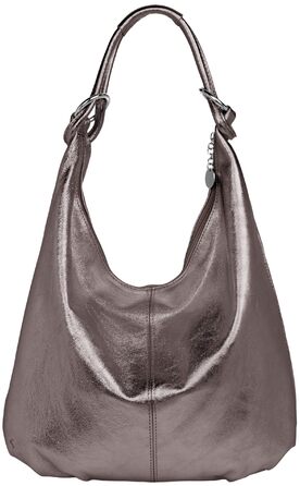 Сумка жіноча Caspar Vintage з велюрової шкіри - Італія (Taupe Metallic) - Модель 617