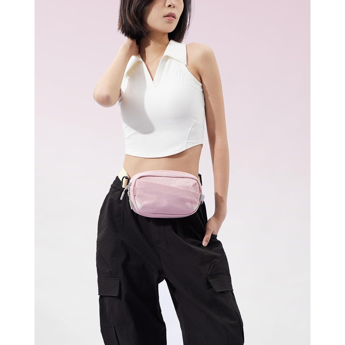 Сумка на пояс Inateck X-Mini, 1.5 л, RFID захистом, для подорожей, спорту, туризму (Рожева)