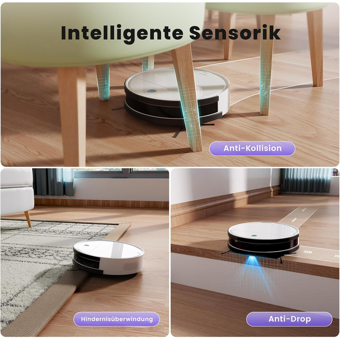 Робот-пилосос OKP K5P: потужність 5000Pa, навігація, HEPA-фільтр, Wi-Fi, для тварин, килимів, твердих підлог