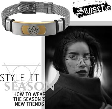 Чоловічий браслет Flongo з нержавіючої сталі, браслет-ланцюжок з символом Дерева життя, регульований, 2 шт., чорний/золотий