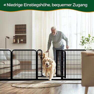Yaheetech Folding Dog Playpen - 100cm High, 6-Panel, Portable Dog Kennel with Door for Indoor & Outdoor Use - Easy Assembly