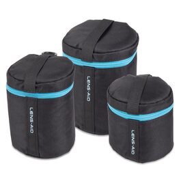 Захисні чохли для об'єктивів Lens-Aid (3 шт. - XS, S, M) - м'яка підкладка, ремінець на пояс