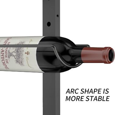Wall-mounted wine rack for 12 wine bottles, removable wine storage organizer, wall mount, wine bottle display holder, towel rack, used as one or four, for kitchen, bar, or wine cellar.