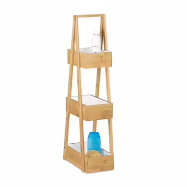 Relaxdays Bamboo Bathroom Shelf with 3 Shelves