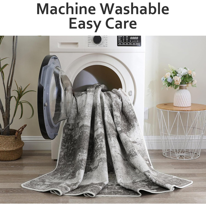 BEIMO Килимок для вітальні, абстрактний дизайн, короткий ворс, 120x170 см, антиковзаючі, для ванної, кухні, коридору, сіро-коричневий