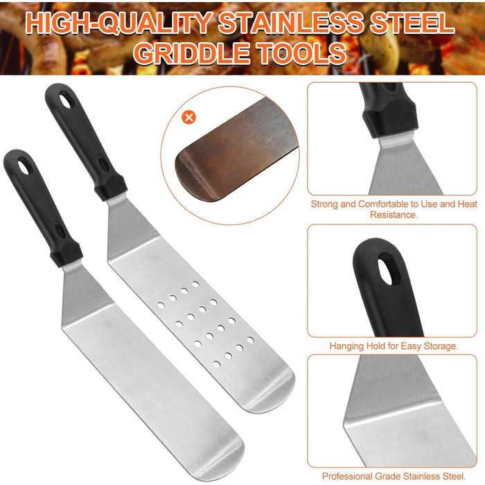 Набір аксесуарів для гриля: 30 предметів для Blackstone, кемпінгу та газового гриля