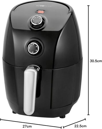 Аерофритюрниця Clatronic FR 3698 H, без олії, 1.5 л, термостат 80-200°C, таймер 30 хв, чорна
