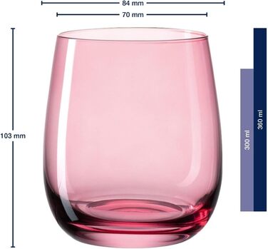 LEONARDO HOME Sora Drinking Glasses (Set of 6) • Colorful Water Glasses (360 ml) • 6 Colors • Dishwasher-Safe & Durable • Multicolored Glasses for Home, Restaurants & Parties • Juice Glass Sora • 047289