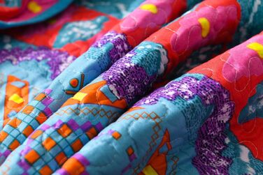Qucover Daybed Cover 150 x 200 cm Colorful Quilted Microfiber Throw Blanket Bedspread for Single Bed Sofa Cover Boho Indian Exotic Boho-3 150X200cm