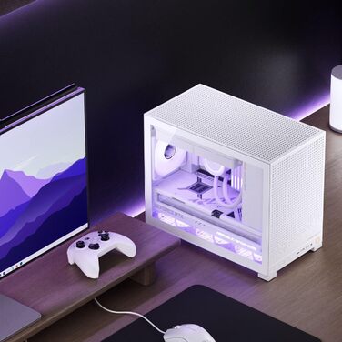 Корпус для ПК Jonsbo D32 PRO білий – компактний mATX з підключенням ззаду, скляна панель, фільтри проти пилу та висока продуктивність охолодження