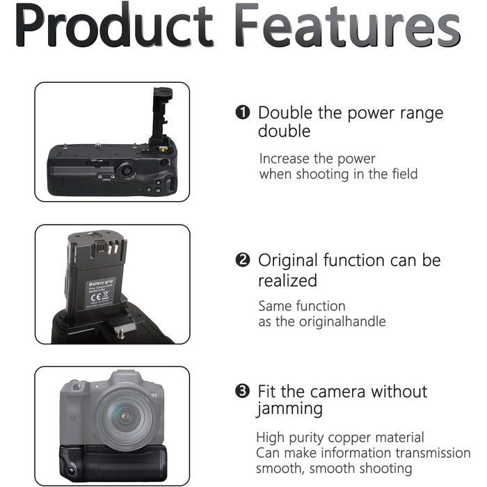 Вертикальний батарейний хват Raeisusp з бездротовим пультом 2.4G, замінник Canon BG-R10 для Canon EOS R5 R6 R5C