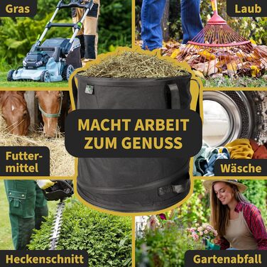 Садові мішки TTL Garden BLACK SUPERIOR 2×85 л, комплект 2 шт., з подвійним дном, 260 г/м², надміцна тканина Oxford 600D, для збору листя, садових відходів, саморозкладні, складні