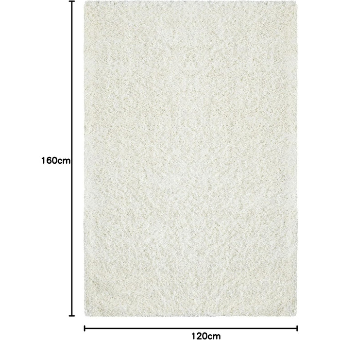 Килимок Mia's Teppiche Fiona для вітальні та спальні, кремовий, 120x160 см, високий ворс