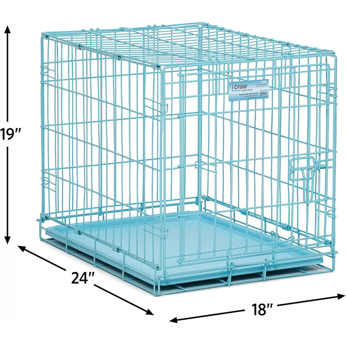 Кія MidWest Homes for Pets iCrate 1522DD-KIT: переносна клітка для собак, блакитна, 62x44x49 см