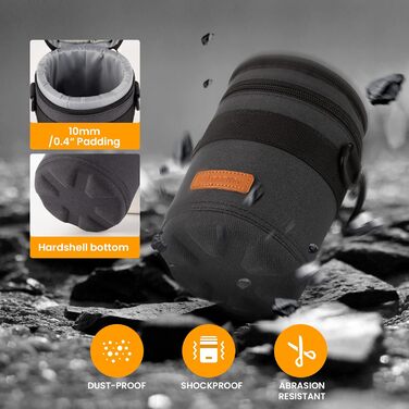 Чохол для об'єктива Tarion: захисний, водонепроникний, з жорстким дном, сумісний з Canon, Nikon, Pentax, Sony, Olympus (Dunkelblau, L)