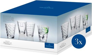 Набір склянок Villeroy & Boch Dressed Up, 12 шт, 310 мл, кришталеве скло, для води, можна мити в посудомийній машині