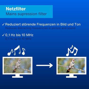Многофункціональна мережева розетка REV SupraGuard 4-fach з вимикачем, 2.5м кабелю, захистом від перенапруги та фільтром, антрацит-чорний